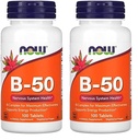 NOW toidulisandid, vitamiin B-50 mg, energia tootmine *, närvisüsteemi tervis *, 100 tabletti (2. pakend)