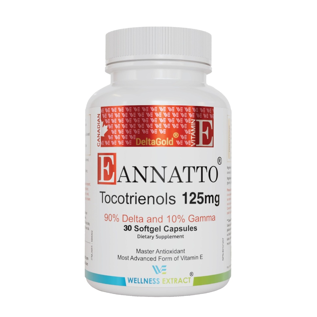HEA EKSTRAKT Eannattotokotrienoolid E-vitamiini lisandid Tokoferoolivaba, GMO-vaba, gluteenivaba ja antioksüdant (125MG 30 softgel)