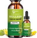 Täiendav tugevus 2000mg Mullein tilgad kopsud, Mullein Leaf ekstrakti täiendada, alkoholivaba, kõrge imendumine, võimas ja looduslik Vegan Mullein Vedel tilgad kopsude puhastamiseks, immuuntoetus