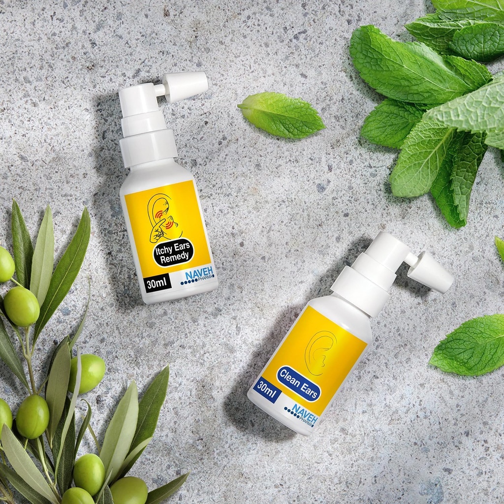 NAVEH PHARMA Kõrvade sügelemine Kõrvade puhastamine ja sügelemine Kõrvapuhastus (1 fl oz) + NAVEH PHARMA CleanEars (1 fl oz)