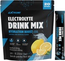 Ekstreemne elektrolüütide joogisegu naatriumiga 60mg, kaalium 200mg, tauriin - hüdratsioonipulber, nullsuhkur, nullkofeiin, non GMO, nullgluteen, madala kalorsusega, sidruni maitse (20 paketti, 20 päeva pakkumine)