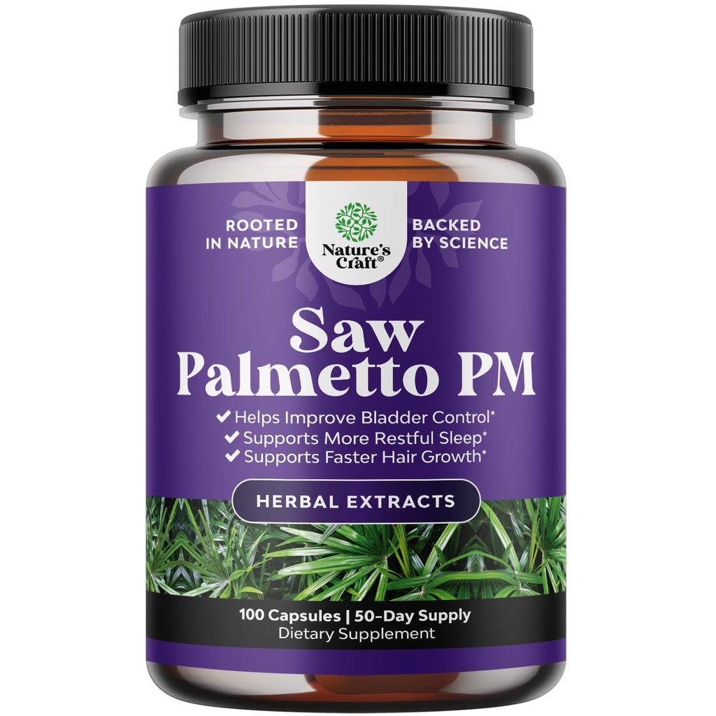 Öine kaitse Saw Palmetto meestele - Saw Palmetto ekstrakt Prostate Supplement meestele aitab vähendada öist urineerimist Sageduse kiireloomulisus ja üliaktiivne põis koos lükopeeni kõrvitsaseemnete ja melatoniiniga