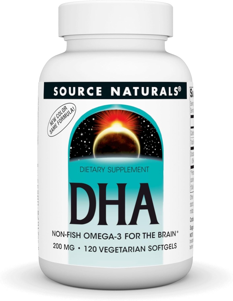 Allikas Naturals DHA, Neuromins 200 mg Mittekala Omega-3 aju jaoks