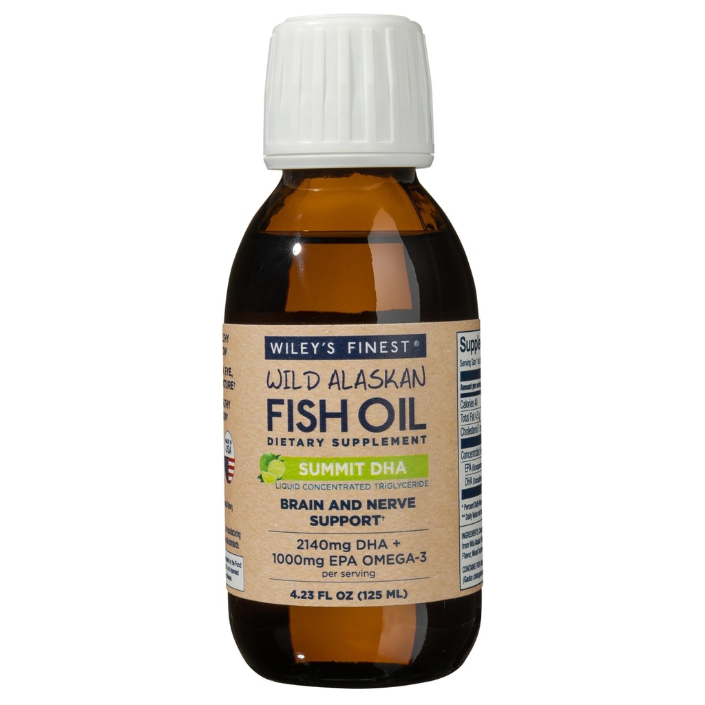 Wiley's Finest Wild Alaskan Fish Oil Summit DHA vedelik - 2140mg DHA ja 460mg EPA Omega-3s - tsitrusviljade maitsestatud vedelik täiendus - 4,23 Oz (25 Servings)
