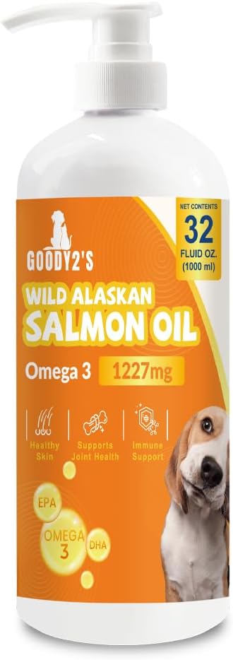 Alaska lõheõli koertele ja kassidele - Omega 3 EPA DHA kalaõli tervislikuks nahaks ja kate, liigeste ja luude toetus, allergia leevendamine ja põletikuvastane kaitse - 32oz All-Natural Vedel Supplement