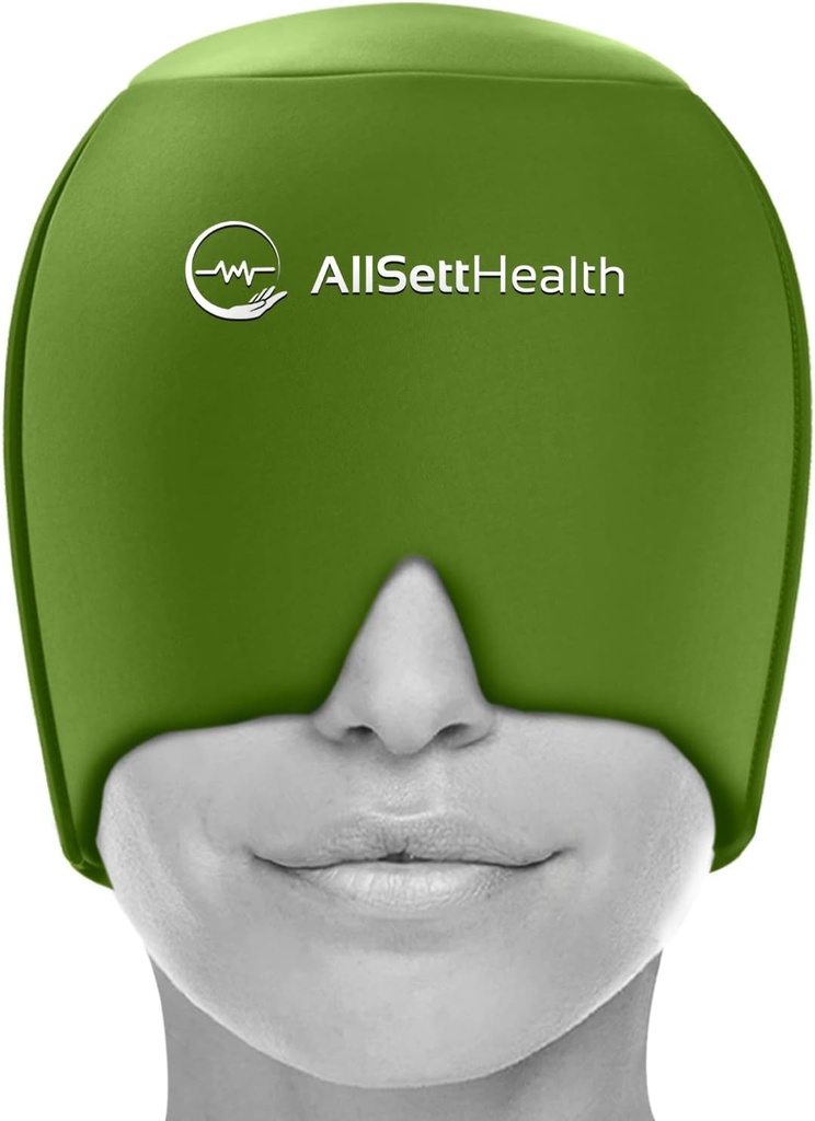 Migreen Relief Cap Ice Head Paki Peavalu ja Migreen Hat | Peavalu Relief Kuuma/Külma geeli Peajää Pakend näo ja silma peavalu Mask Kompress - Roheline