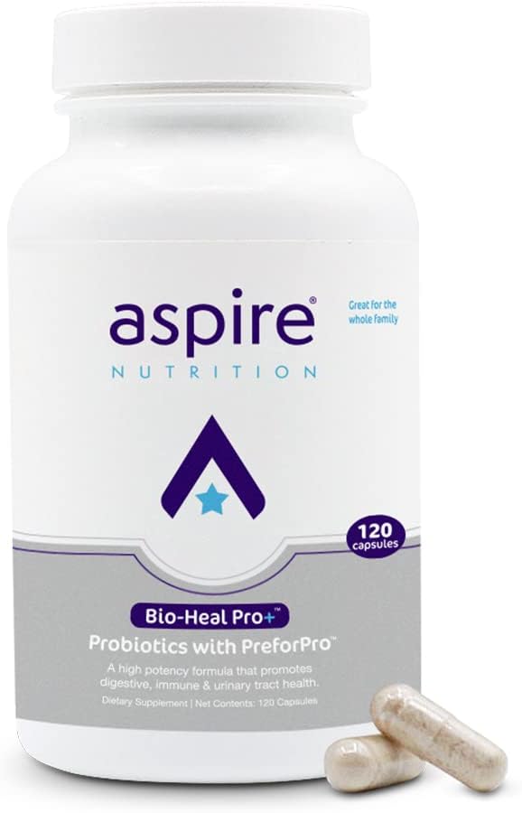 Aspire Nutrition Bio-Heal Pro+ 6-in-1 probiootilised kapslid täiendus - igapäevane probiootiline valem naistele, meestele ja lastele - 30 päeva pakkumine