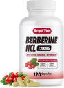 Berberine Supplement 1500mg koos Ceylon Cinnamon - Berberine kapslid kibe melon, Banaba Leaf, Gymnema Syivestre immuunsüsteemi, ainevahetuse, seedimine ja südame tervis, Vegan 120 kapslit