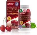 CATALO Acerola Kirsiekstrakti kapslid - C-vitamiin Acerola kirssidest, taimepõhine, sünteetilise C-vitamiini puudumine, kunstlike värvide või säilitusainete puudumine - 60 taimekapslit