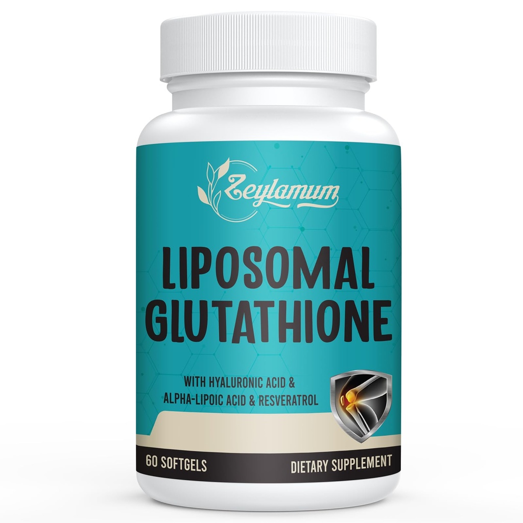 2400 MG Liposomal Glutatioon Softgels, Max Absorption, Active Form L-Glutatiooni Vähendatud (GSH), hüaluroonhape, Resveratrool, Master Antioksüdandid Detox, aju, immuunsüsteemi, 60 Softgels