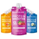 Disainer Wellness Protein Smoothie, tõeline puuvili, 12 g valku, madala süsivesikusisaldusega, nulllisatud suhkrut, gluteenivaba, mitte-GMO, kunstlikke värve või maitseid ei ole, super puuviljade sordipakett, 12 krahv