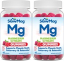 SlowMag Magneesium tsitraat Gummies, 60 Count, toetab lihaste tervist, looduslikku marja maitset, taastumist ja lõõgastust pakett 2