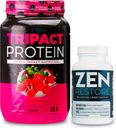 Nutroloogia TRIPACT valgupulber, 7-in-1 söögikorra asendamine raputamine, Superberry (40 serveerimist) Zen looduslik magneesiumilisand (30 serveerimist)