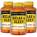 MASON NATURAL Lõdvestu ja uni Dieet Taimne täiendus Valerian Juur & Passiflora ekstrakt, 9 kuu pakkumine, 3 Pack