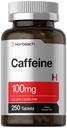 Horbäach Kofeiin Pills 100mg | 250 tabletti | Taimne valem | Mitte-GMO, Gluteenivaba täiendus