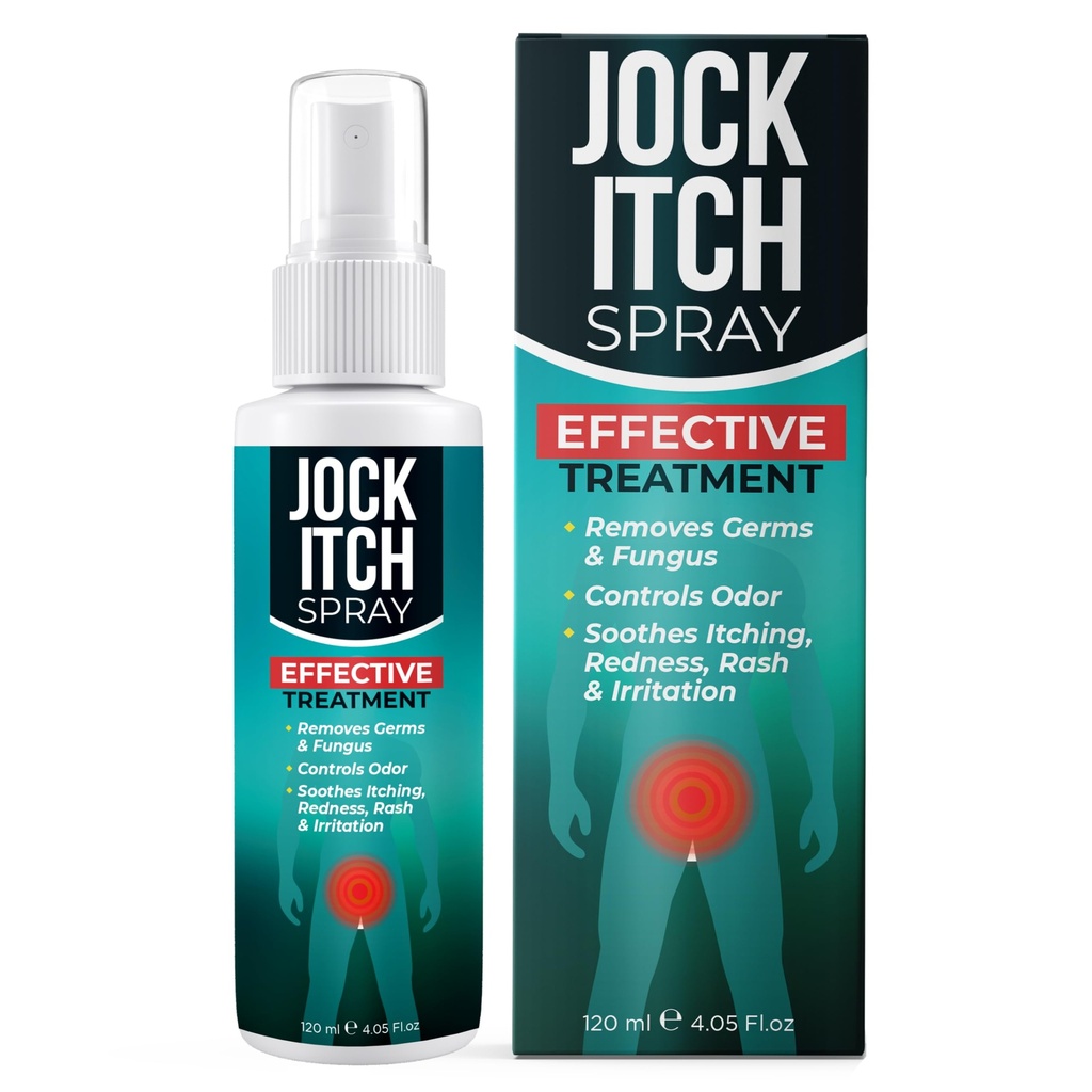 Jock Itch Spray | Seenevastane spray Jock Itch | Soothes Sügelev, ärritunud nahk Groin & Inner Thighs | Sihtmärgid Ringworm & Intertrigo | Kiire imendumine & Deep Penetration Relief
