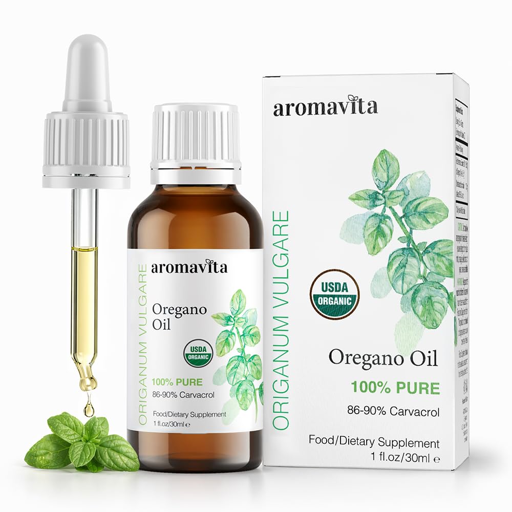 Oregano eeterlik orgaaniline õli-100% puhas lahjendamata Kreeka oreganoõli karvakrooliga - üle 86%, mitte-GMO, ekstra tugevus Oreganoõli Orgaaniline vedelik tilgad, 1 FL.OZ / 30 ml