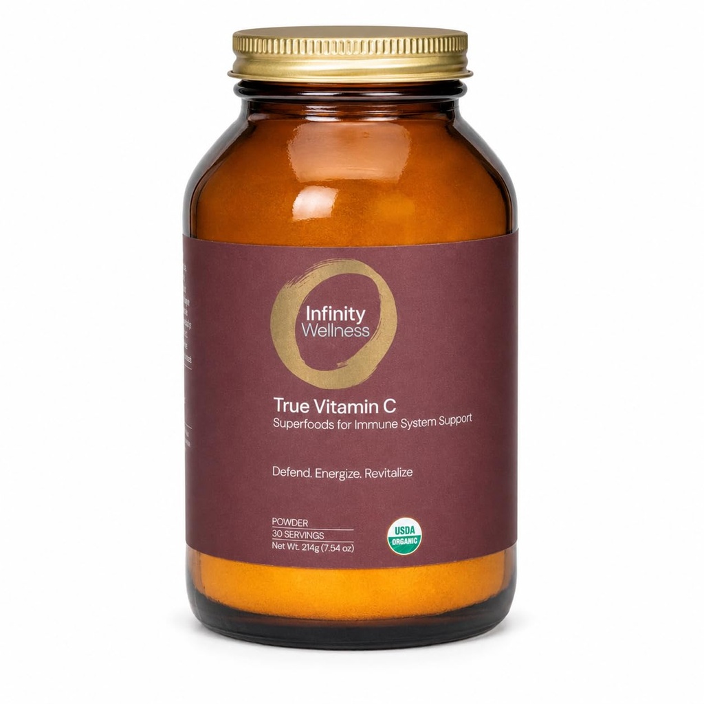 Infinity-C orgaaniline kogutoit C-vitamiini pulber | Acerola, Camu Camu & Amla | 1000mg Superfood C | High-Potency | Shilajit, Astragalus Root & Ginger | Vegan, Non-GMO (30 Servings)