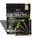 Täiustatud elektrolüütide pulbripulga pakendid (Maasikas Kiwi | 20 paketti) w/ 0 Suhkur +BCAAd + B-vitamiinid Elektrolüütide lisand w kaaliumtsink & magneesium hüdreerimiseks - Ketoelektrolüüdid