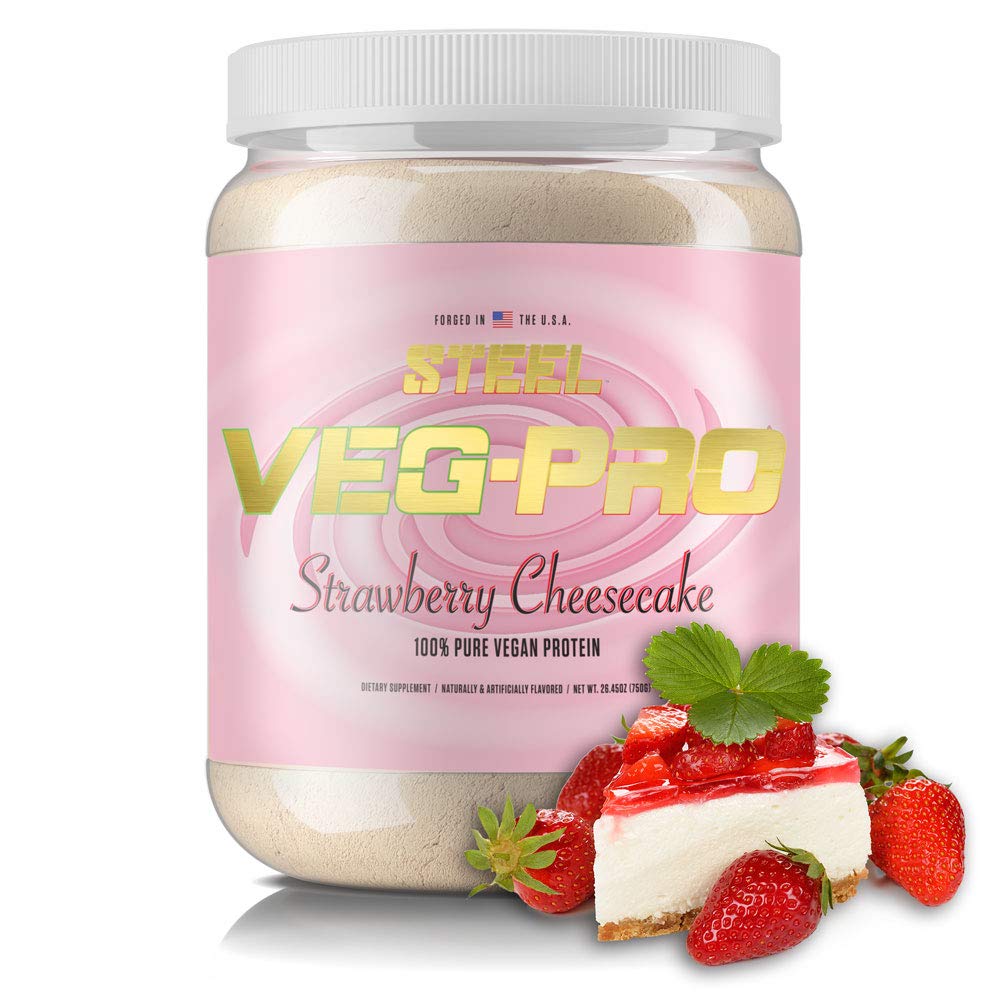 Teraslisandid Veg-PRO | Veganvalgupulber, maasikajuustukook | 25 serveerimist (1,65 lbs) | Orgaaniline valgupulber BCAA Aminohappega | Gluteenivaba | Mittepiimavalk | Madala süsivesikusisaldusega valem