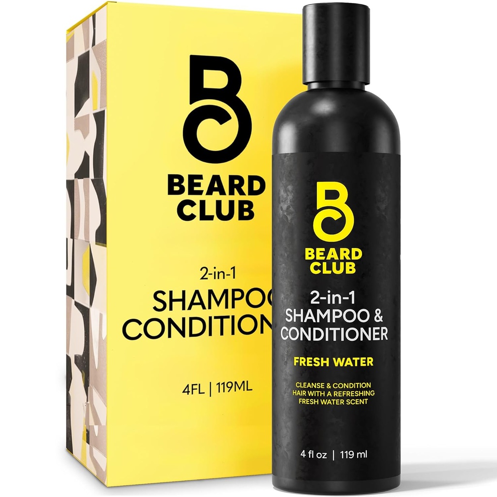 The Beard Club Mens 2 in 1 šampoon ja konditsioneer komplekt - sulfaadivaba, niisutav, tsitruselised, mis lõhnavad lokkis juuste hoolduseks ja kuiv peanaha hooldus