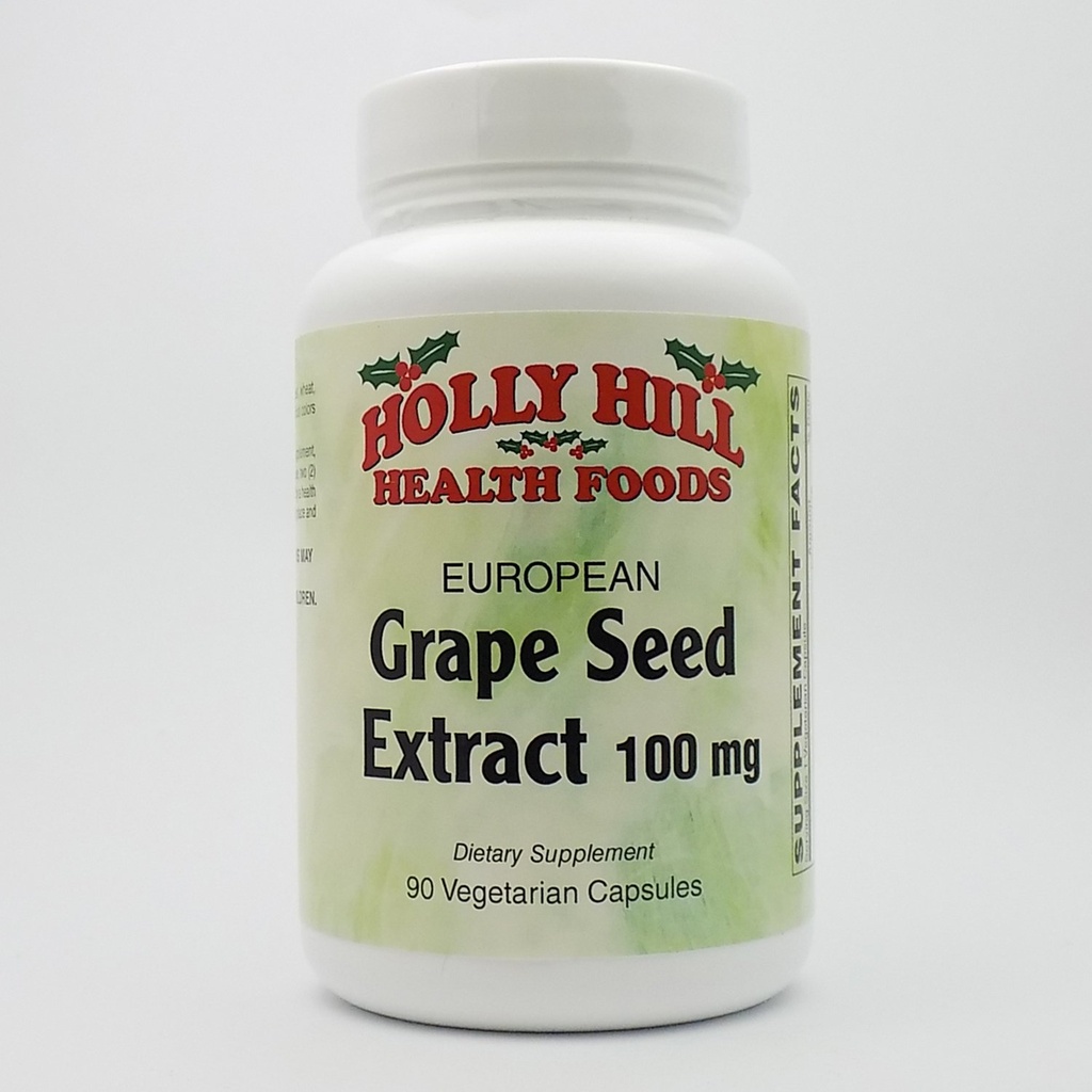 Holly Hill Health Foods, Euroopa viinamarjaseemne ekstrakt 100 MG, 90 kapslit