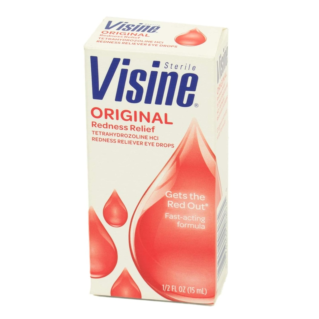 J & J Visine Eye Drops, Visine Original Eye Drops.5 oz. Pudel (pakendamine võib varieeruda)