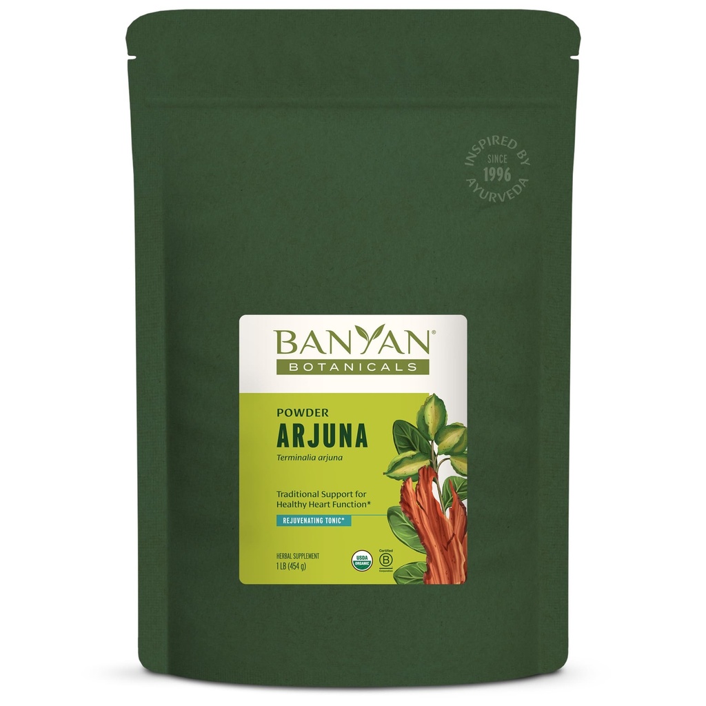 Banyan Botanicals Arjuna Bark Pulber – Orgaaniline Arjuna (Terminalia Arjuna) – Looduslik Taimne Südame Tervise Täiendus ja noorendav Toonik * – 1 lb. – Mitte-GMO Jätkusuutlikult Allikas Vegan