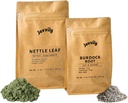 Nettle Leaf Powder ja Burdock Root Bundle, erinevad suurused, taimsed toidulisandid ja tee