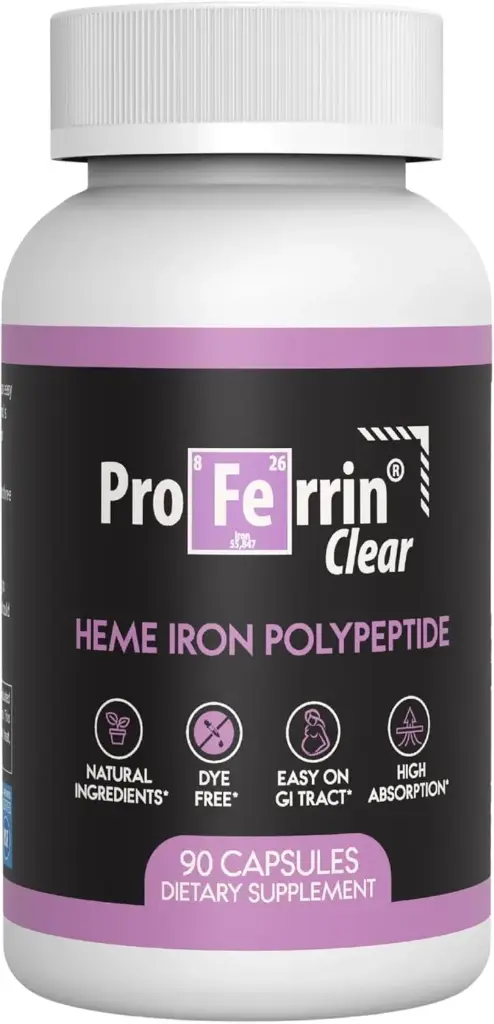 Proferrin Clear Heme Iron Supplement, 90 kapslit - Superior Imendumine, Lihtne soolestikus, looduslik, valmistatud USA-s