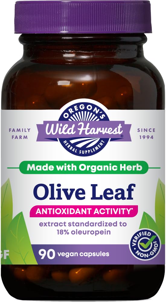 Oregoni Wild Harvest, Olive Leaf Supplement, Antioksüdant Support, 350 mg, 90 Count