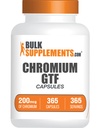 BulkSupplements.com Chromium GTF kapslid - mineraallisand, GTF Chromium 200mcg - Gluteenivaba, 1 kapsel serveerimise kohta, 365 kapslit (pakk 1)