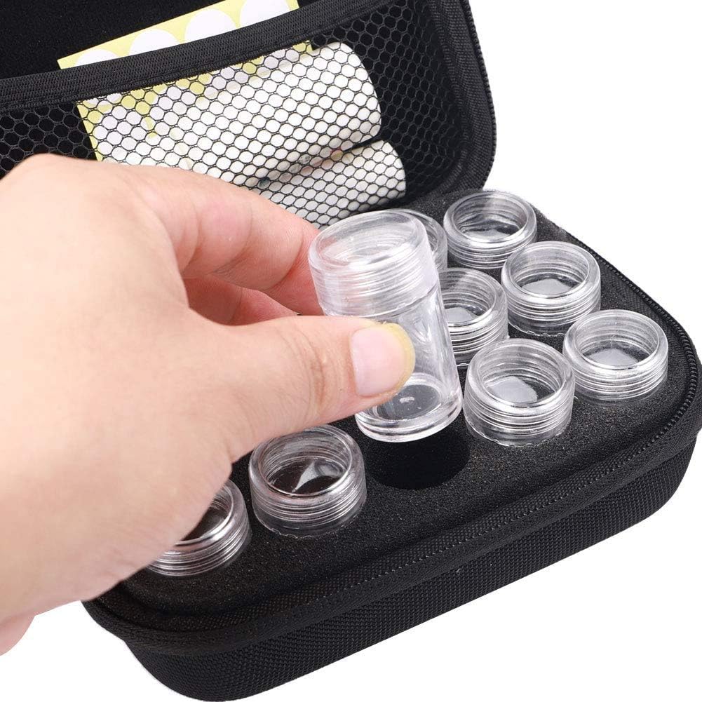 Travel Pill Korraldaja 15 Jagatud Tiny Pudelid Ja Kirjutatav Silt, Cute Zippered Pill Box Meditsiini Ja Vitamiinide Hoidja