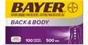 Bayer Back & Body Extra Tugevus Aspiriin, 500 mg kaetud tabletid, kiire leevendus valu kohas, valu leevendamine 32,5 mg kofeiiniga, 100 krahv