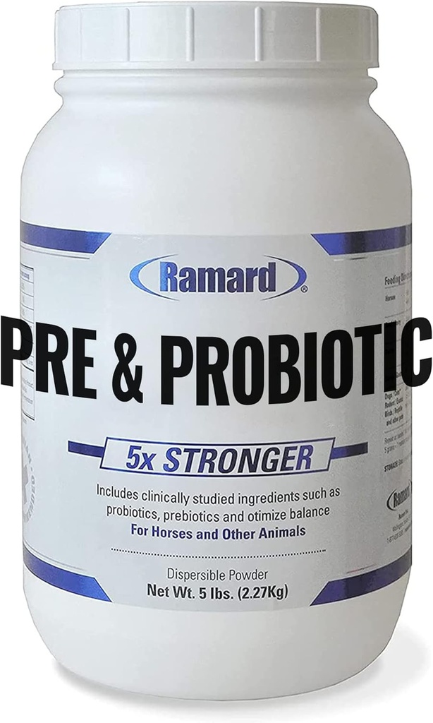 Ramard Total Prebiootikumide Ja Probiootikum Hobuste Valem - Looduslik Seedetrakti Täiendus Hobustele Optimaalne Sooletervis, Toitainete Imendumine, Varsatoetus Pro & Pre Biotics Kariloomade Jar 5 Ibs