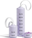 Betife Cute Pill Organizer, Cute Weekly Pill Box reisimiseks, Cute Daily Pill Case 7 päeva, 7 suured virnastatavad osad, Sturdy ABS Pill Holder Vitamiin Supplement Medicine (Purple)