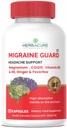 MIGRAINE Guard ® uus migreeni leevendamise peavalu ennetamine, kliiniliselt tõestatud COQ10, VIT B2, VIT B6, palavik, magneesiumglütsinaat, ingver, erakorraline vastus Kanadas tehtud uuringute ajal