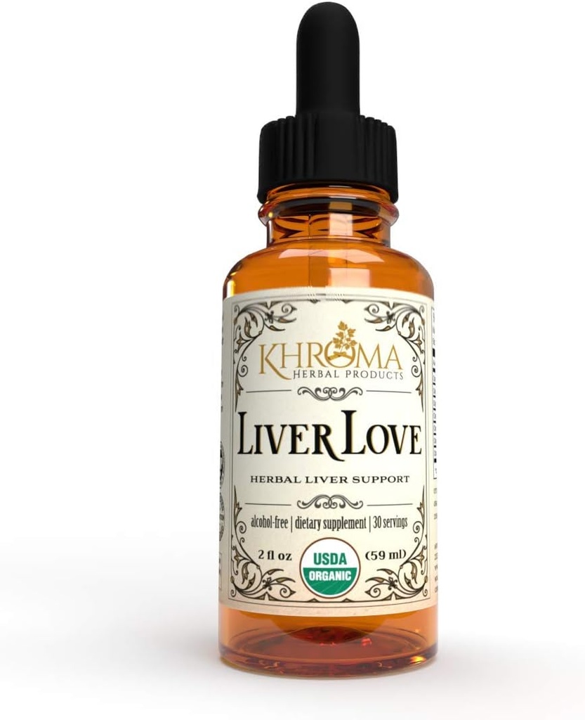 Khroma Taimsed tooted Maksaarmastus - Orgaaniline Maksatoetus - 2 oz Vedelik Toidulisand - Alkoholivaba