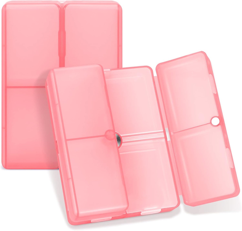 FYY Daily Pill Korraldaja, 7 Kompartments Portable Pill Case Travel Pill Korraldaja, [Folding Design] Pill Box Purse Pocket hoida vitamiine, tursamaksaõli, täiendused ja ravim-selge punane