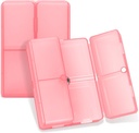 FYY Daily Pill Korraldaja, 7 Kompartments Portable Pill Case Travel Pill Korraldaja, [Folding Design] Pill Box Purse Pocket hoida vitamiine, tursamaksaõli, täiendused ja ravim-selge punane