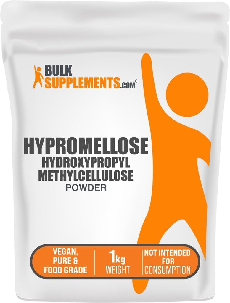BulkSupplements.com Hüpromelloos Pulber - Hüdroksüpropüülmetüültselluloos, abiaine ja paksendav aine - Toidu klass & Vegan Alternatiivne, 1 kg (2, 2 naela) (pakk 1)