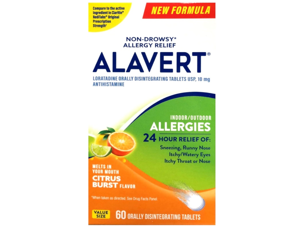 Alavert 24 tunni suu kaudu lagunevad tabletid Citrus Burst 60 tabletti