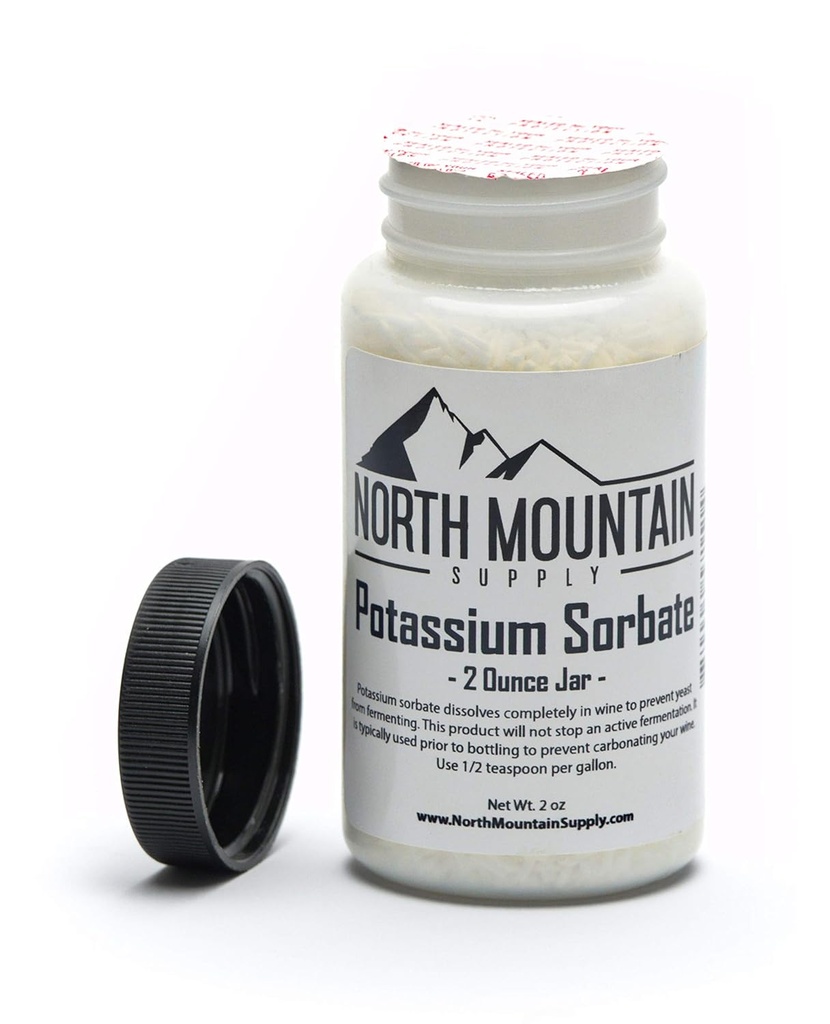 North Mountain Supply Food Grade Kaaliumsorbaadi stabilisaator - 2 Ounce Jar (pakk 2)