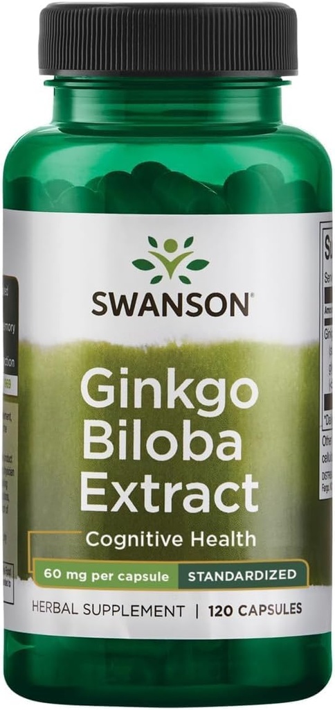 Swanson Ginkgo Biloba ekstrakt 24% 60 milligrammi 120 kapslit