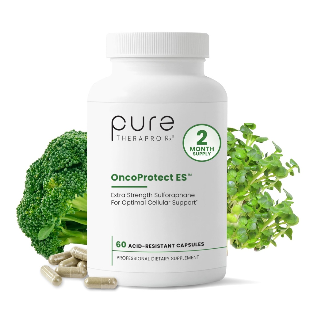 Puhas Therapro Rx OncoProtect ES SUUR DOSE Sulforaphane Supplement, valmistatud USAs | 2 kuu pakkumine | 706 mg patenteeritud aktiveeritud brokoli brokoli Seemne ekstrakt | Glükoraphaniin + mürosinaas