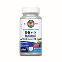 KAL Vitamiin B-6 B-12 Metüülfolaat ActivMelt, vitamiin B täiendus, südame tervis, energia ja punaste vereliblede toetamine Metüül B12 ja DFE foolhappega, looduslik marjamaitse, 60 serveerimist, 60 Micro Tabs