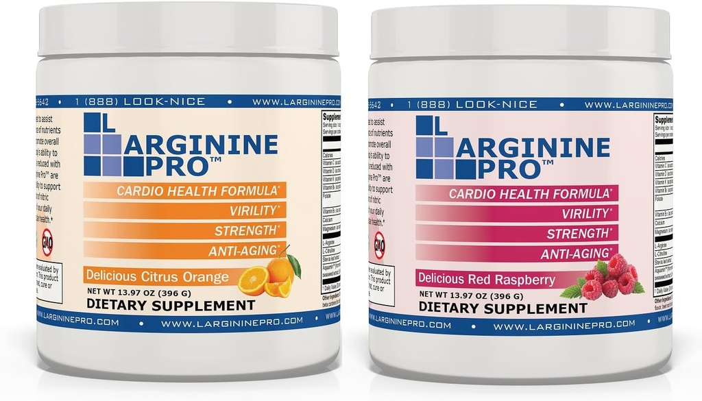 L-ARGININE PRO | 5500mg L-arginiin Plus L-tsitrulliin 1100mg Orange & Vaarika Pulber Joogisegu Täiendus lämmastikoksiidi tootmise suurendamiseks