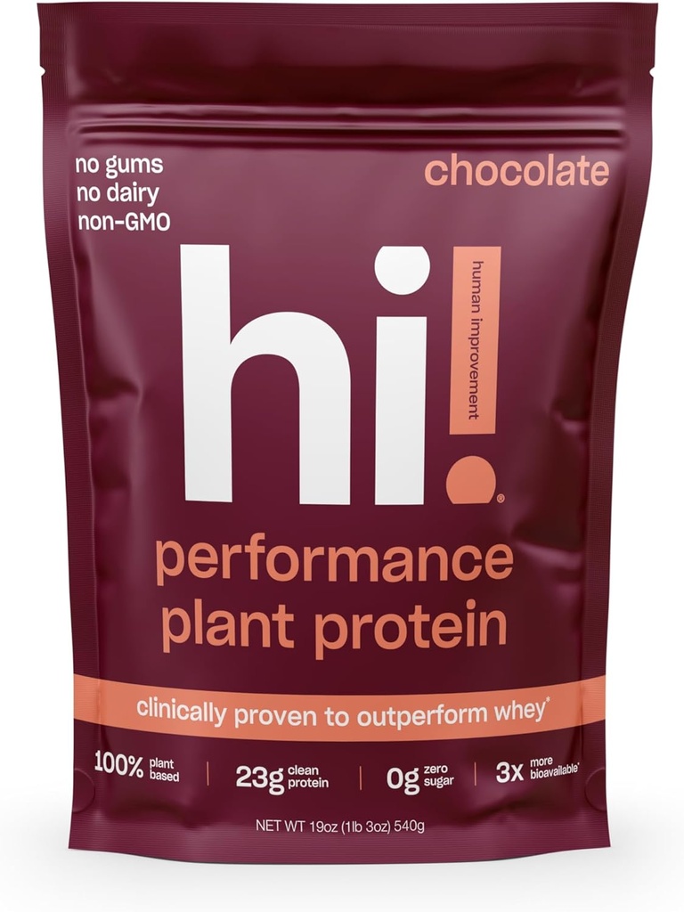 Performance Plant Protein Powder | 3x Better Amino Acid Absorption | Piimavaba valgu pulber & BCAA | Seedeensüümid lihtsaks seedimiseks | 23g valku, 140 kalorit serveerimiseks (šokolaad)