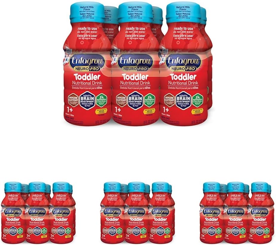 Enfagrow NeuroPro väikelapse toitumisjook 8 fl. oz. Valmis kasutamiseks (6 pudelit) Prebiootikumid immuunsuse toetamiseks, DHA aju arenguks, raud, mitte-GMO, looduslik piima maitse (väikelapse järgmine samm) Enfamil