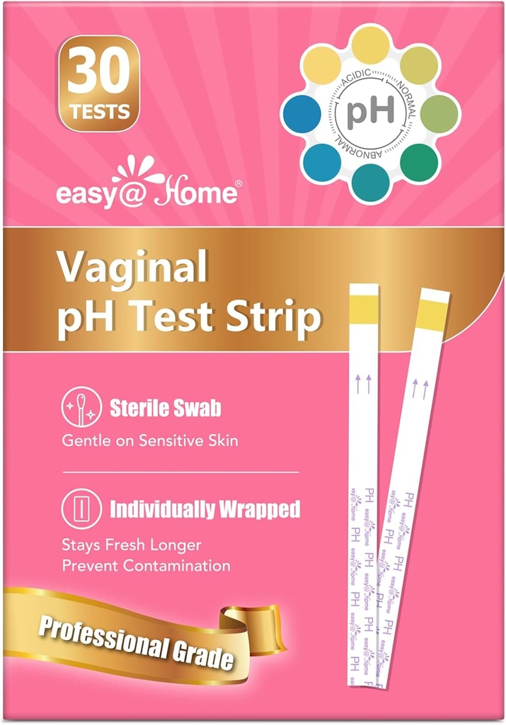 Easy@Home Vaginal pH test -30 Strips | BV Test Kit at Home for Women | Pärmiinfektsiooni test + pH tasakaal naistele
